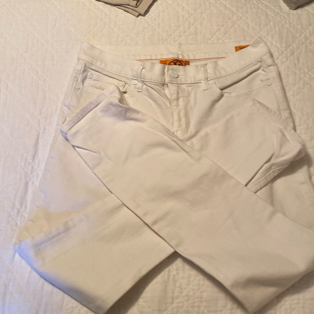 Tory Burch white denim jeans
